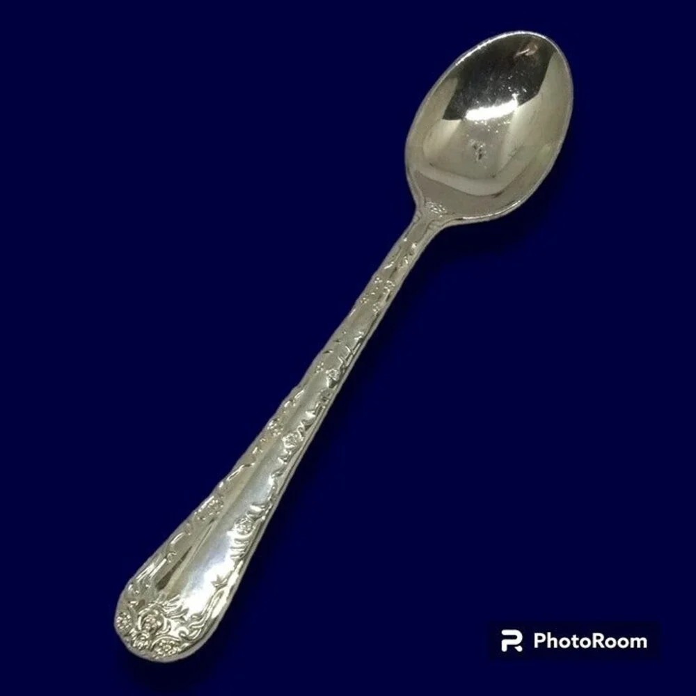International Silver-WM Rogers & Sons Enchanted Teaspoons-Silver Plate-Floral